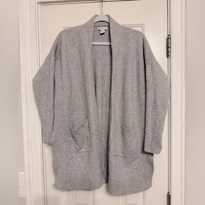 Athleta Wool and Cashmere Blend Heather Gray Long Cardigan Sweater Sz S